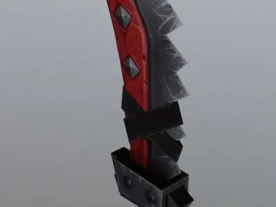 Meat Eater- 3D low poly fantasy hand painted sword Low-poly 3D model