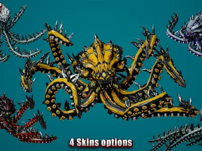 Sci-Fi Octopus Low-poly 3D model
