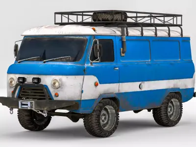 Classic Soviet Off-Road Van 3D model