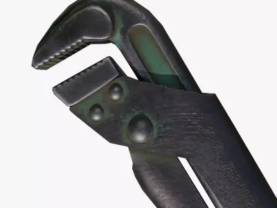 Pipe Wrench Low-poly 3D model 5