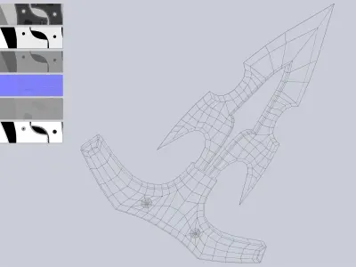 Punch dagger Low-poly 3D model