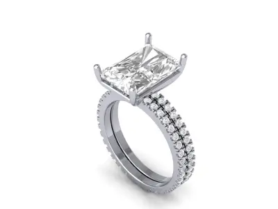 Emerald Ring Wedding Ring  3D print model