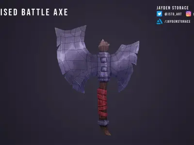 Stylized Axe Free low-poly 3D model get