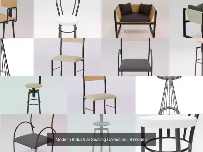 Modern Industrial Seating Collection 3D Model Pack