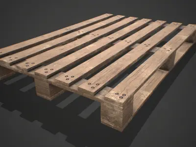 Low poly European Wood pallet 01 PBR Game Ready Free low-poly 3D model