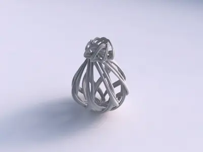 Vase wide creeper twisted with extruded lines and squeezed to... 3D print model 2