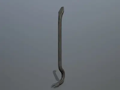 Crowbar metal hook Low-poly 3D model