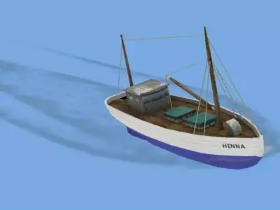 Fishing boat Free low-poly 3D model
