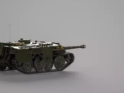 E-10 Hetzer German Tank Low-poly 3D model