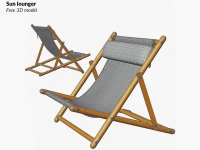 Sun lounger - Free 3D model Free 3D model