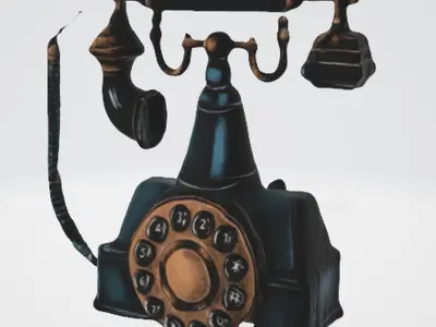 Antique Telephone Model 3D Asset 3D model