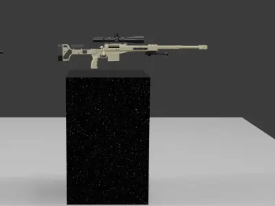 sniper weapons Low-poly 3D model