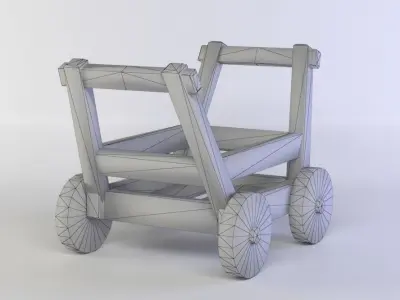 Small carriage Low-poly 3D model