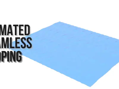 Seamless looping river segment Free low-poly 3D model