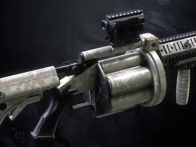 M32 Grenade Launcher Low-poly 3D model purchase