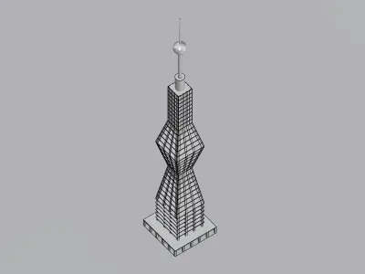 Futuristic Skyscraper Sci-Fi Building 3D model