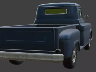 Old Scratched Pickup Truck 3D Model 3D model
