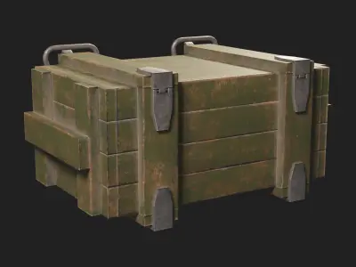 Wooden Box 1 Low-poly 3D model