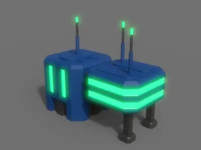 PBR Sci-Fi Building A16 Low-poly 3D model