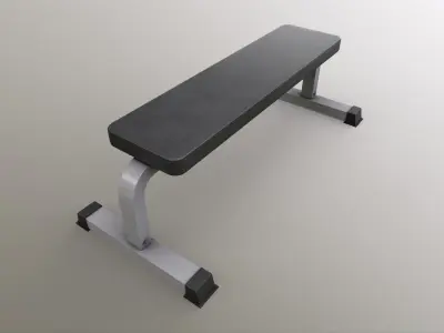 PBR Flat Dumbbell Seat Bench Press Low-poly 3D model