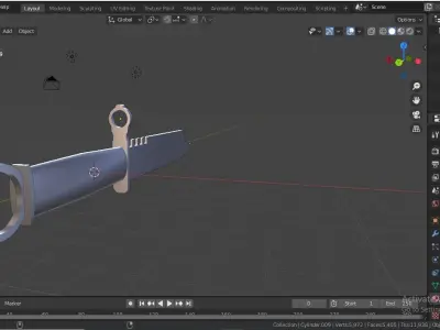 Combat knife  Low-poly 3D model purchase