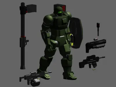 Mecha Mobile Suit-Krieger  Free low-poly 3D model