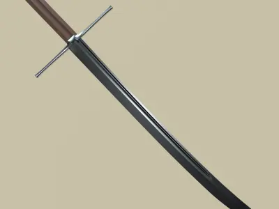 Kriegsmesser or Messer - Historical German Sword Low-poly 3D model