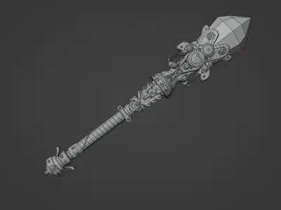 Girly Crystal Aether Rod Free 3D model