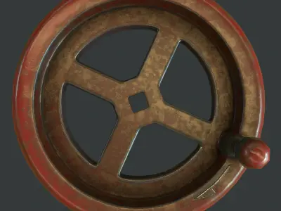 Crank Wheel Low-poly 3D model
