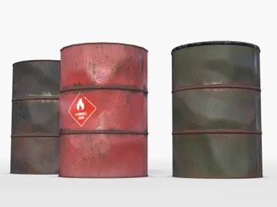 Barrels Asset 01 Low-poly 3D model
