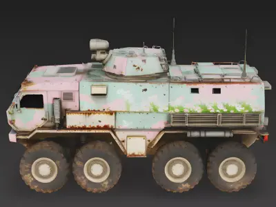 Realistic Future Easter Armored Transport 3D Model Low-poly 3D model