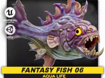 Fantasy Fish 06 - Aqua Life - Water Underwater Creature - 45 Low-poly 3D model