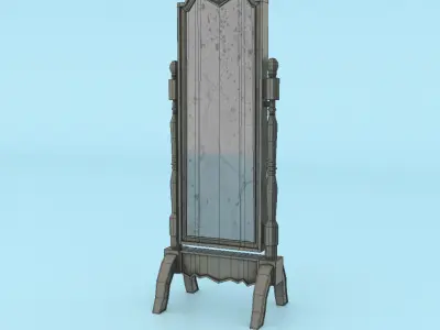 antique mirror  Low-poly 3D model