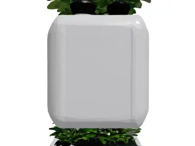 Modern SciFi Wall Planter with Lights 3D model