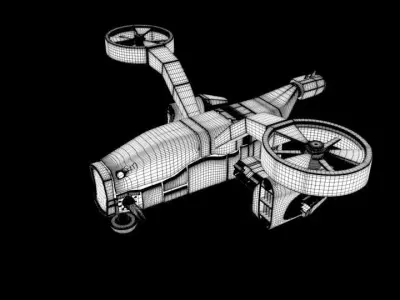 3d model helicopter with two propellers 3D model