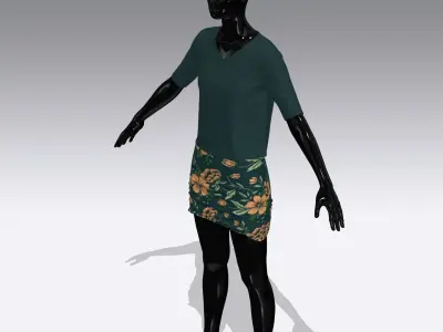 Woman Cloth Dress Low-poly 3D model