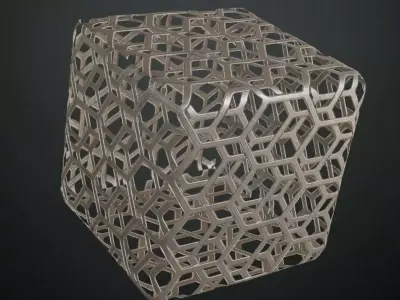 Hexagonal Wire Mesh Metal Plate PBR Seamless Texture