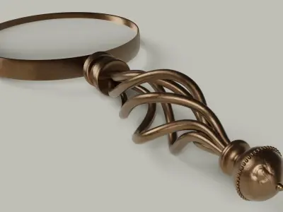  Antique bronze magnifying glass 3D-Modell 3D model