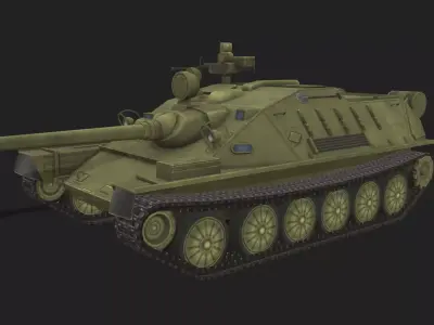 Tank ASU-85 Low-poly 3D model
