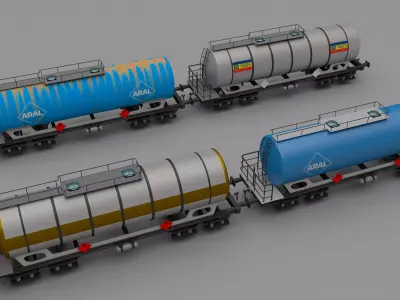 Train tanker collection 3D model