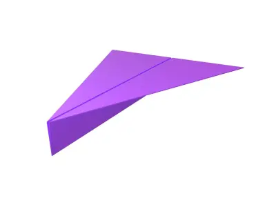 Paper Plane v4 009 Low-poly 3D model