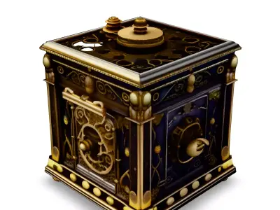 Ornate Antique Safe 3D Model Low-poly 3D model