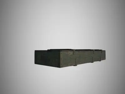 military wooden box for ammunition 122 mm howitzer D-30 Low-poly 3D model