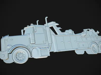 Tow Truck Bas Relief 3D print model
