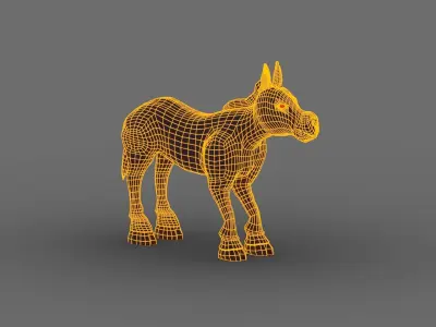 Zebra lowpoly textured and rigged Low-poly 3D model