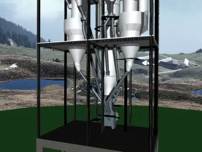 C-In Lined Calciner ILC -Steel Building Free 3D model