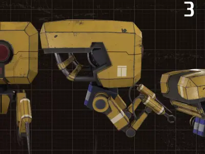 geological exploration robot Low-poly 3D model