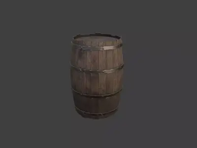 Wooden Barrel Game Asset Free low-poly 3D model