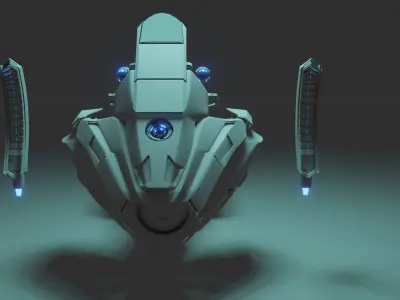 New scifi hover bike modeled in blender Low-poly 3D model