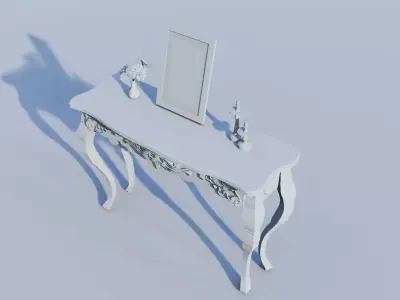 Neoclassical Storage Chest and Dressing Table Low-poly 3D model